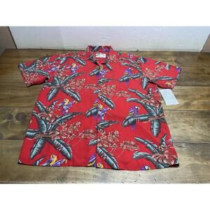 Paradise Found Mens M Jungle Bird Tom Selleck Magnum PI Rayon Hawaiian Shirt